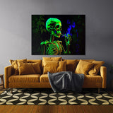 Trippy Psychedelic Skeleton Weed 89 Wall Art