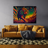 Trippy Psychedelic Tiger 95 Wall Art