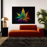 Trippy Psychedelic Weed Leaf 42 Wall Art
