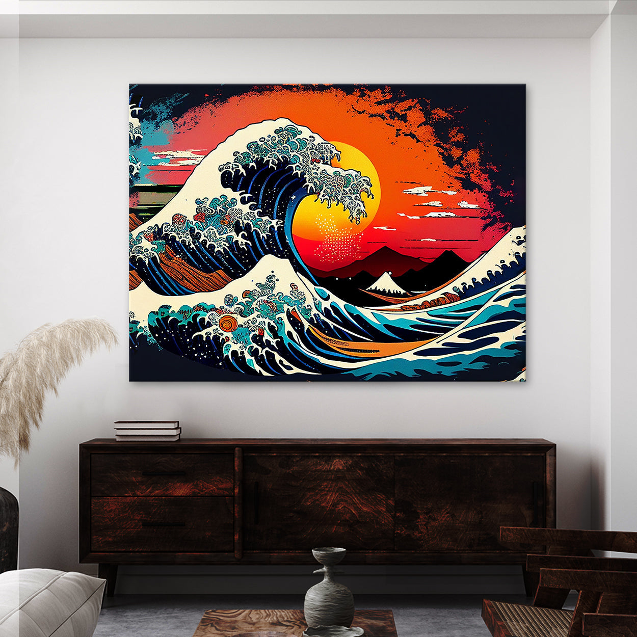 Pop Art Hokusai The Great Wave 5 Canvas Wall Art Print Decor Artwork ...