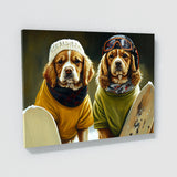 Dogs Snowboarding 30 Wall Art