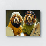 Dogs Snowboarding 30 Wall Art