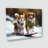 Dogs Snowboarding 31 Wall Art