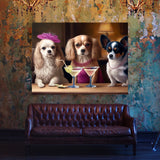 Dogs With Fancy Cocktail 102 Wall Art