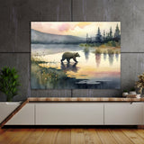 Bear Peaceful Tranquil Sunrise 14 Wall Art