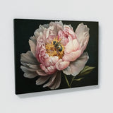 Bee Detailed Realistic Peony 13 Wall Art