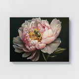 Bee Detailed Realistic Peony 13 Wall Art