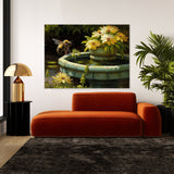 Bee Impressionism Flower 20 Wall Art