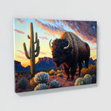 Bison Desert Sunset 8 Wall Art