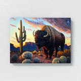 Bison Desert Sunset 8 Wall Art