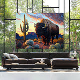 Bison Desert Sunset 8 Wall Art