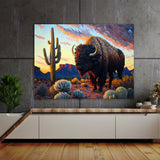 Bison Desert Sunset 8 Wall Art