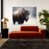 Bison Snowstorm Trees 9 Wall Art