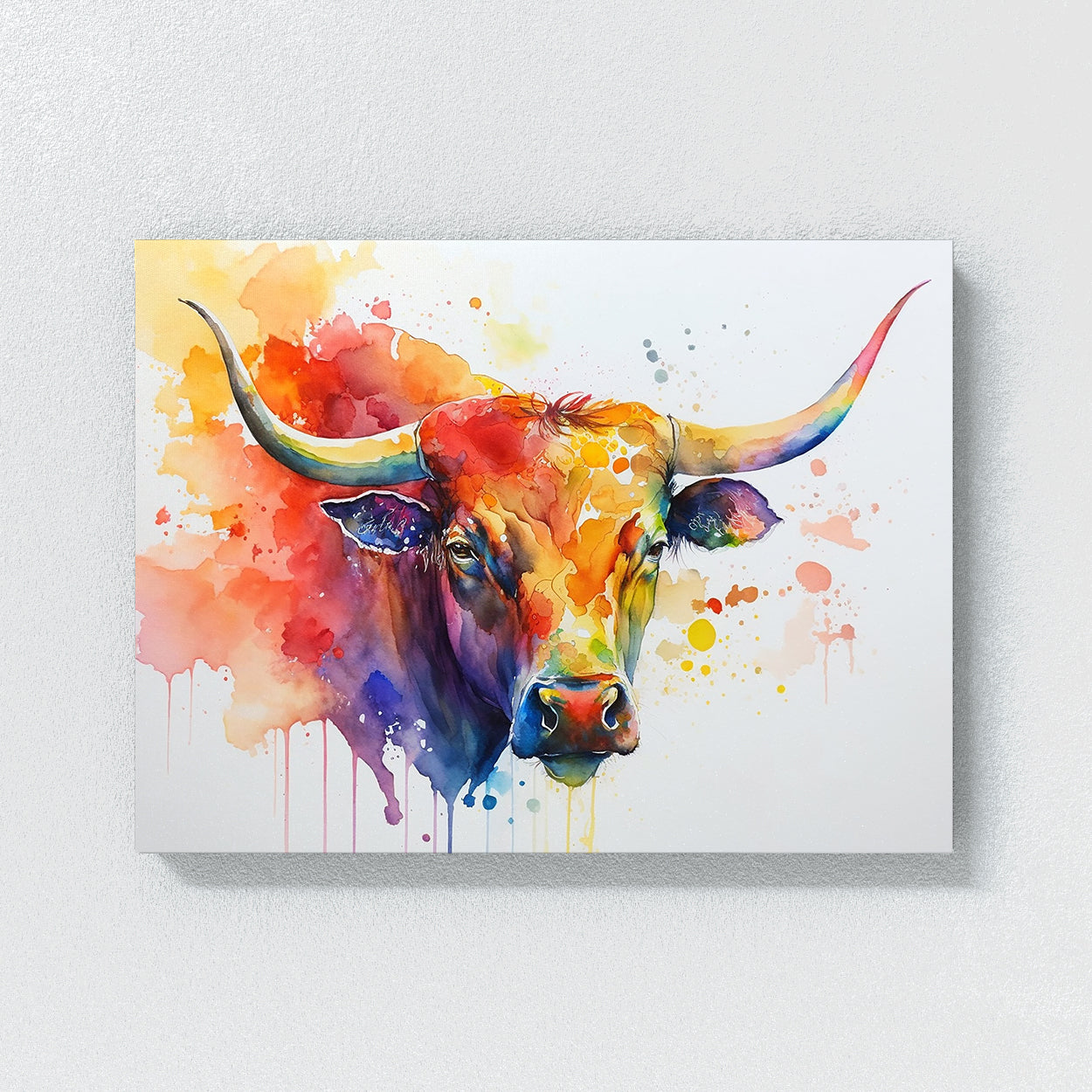 Bull Bright Colorful 21 Wall Art