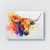 Bull Bright Colorful 21 Wall Art