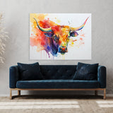 Bull Bright Colorful 21 Wall Art