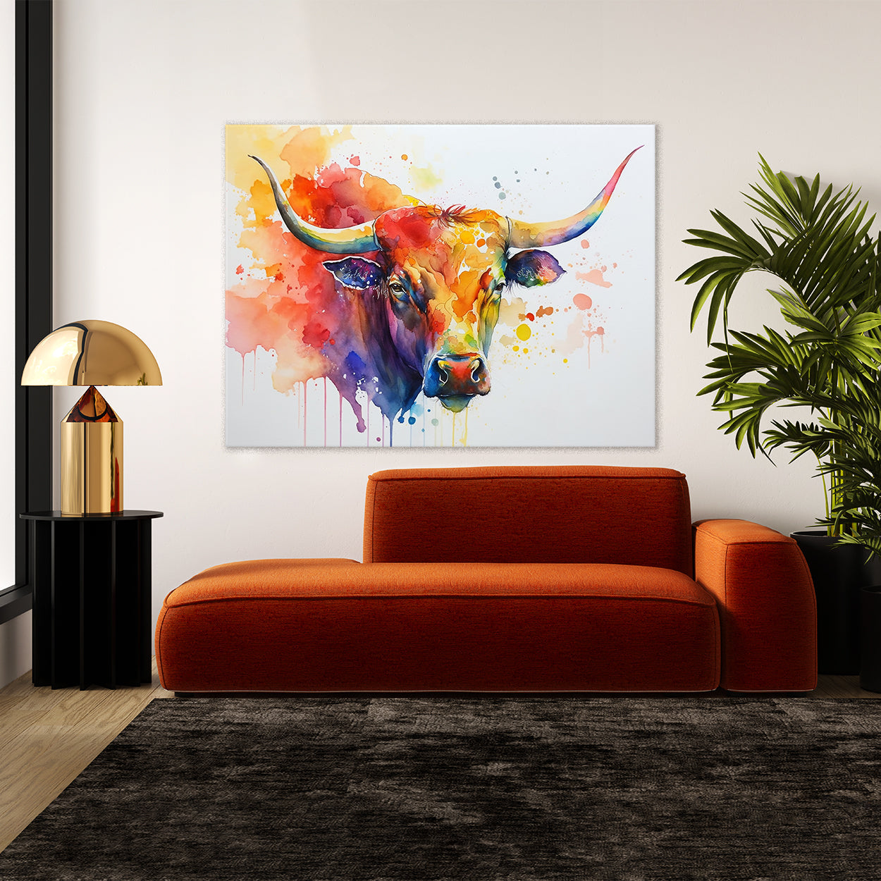 Bull Bright Colorful 21 Wall Art