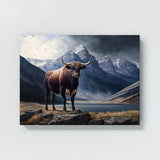 Bull Realistic Detailed Mountain 14 Wall Art