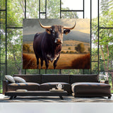 Bull Realistic Rural Landscape 28 Wall Art