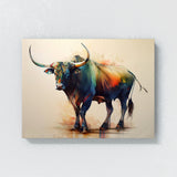 Bull Watercolor Vibrant 20 Wall Art