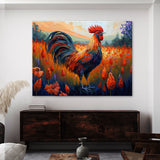 Chicken Vibrant Rooster Scene 24 Wall Art