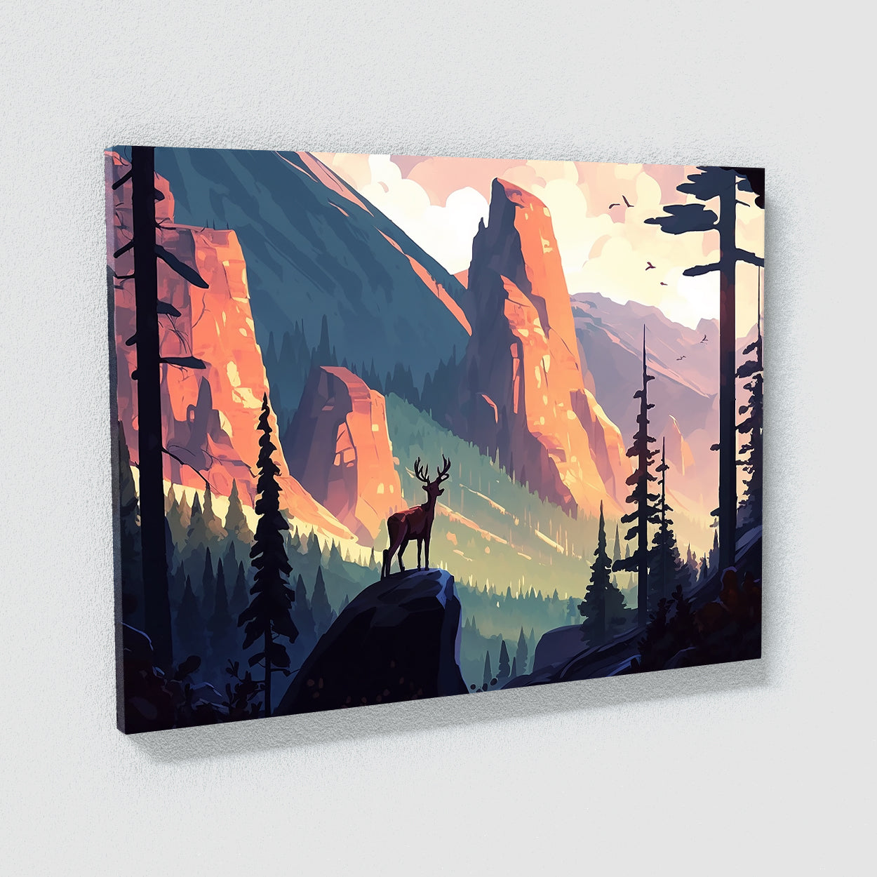Deer Colorful Atmospheric 1 Wall Art