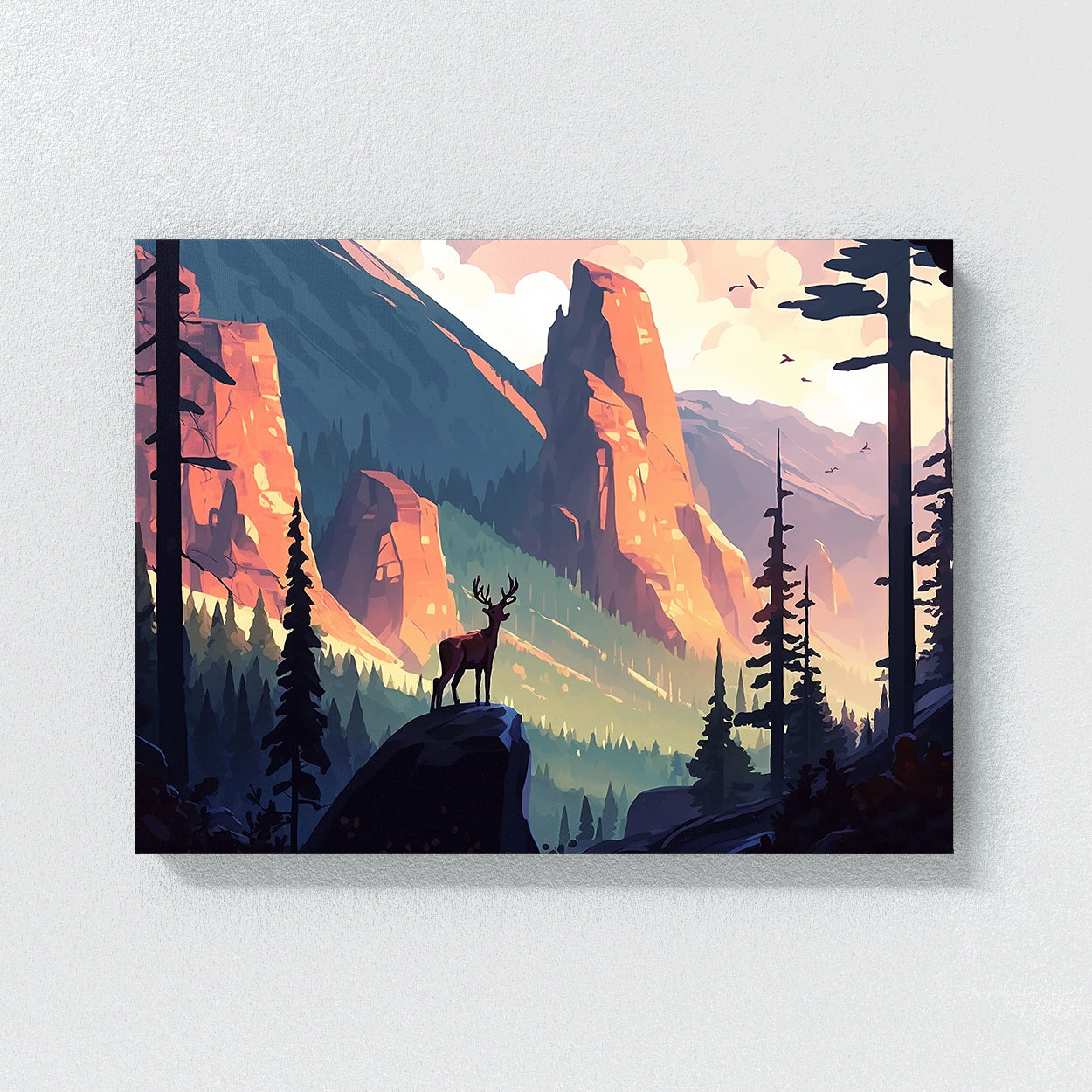 Deer Colorful Atmospheric 1 Wall Art