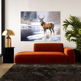 Deer Realistic Snowy 20 Wall Art