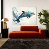 Dolphin Fun Cartoon 36 Wall Art