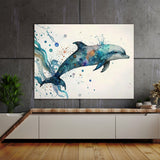 Dolphin Fun Cartoon 36 Wall Art