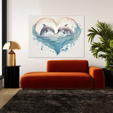 Dolphin Romantic Swimming 19 Wall Art