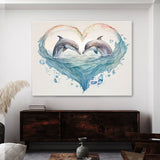 Dolphin Romantic Swimming 19 Wall Art