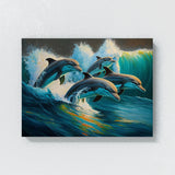 Dolphin Vibrant Lively 21 Wall Art