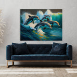 Dolphin Vibrant Lively 21 Wall Art