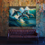 Dolphin Vibrant Lively 21 Wall Art