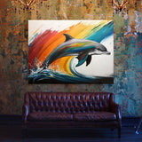 Dolphin Vibrant Minimalist 33 Wall Art