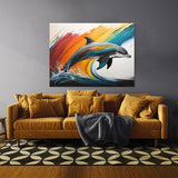 Dolphin Vibrant Minimalist 33 Wall Art