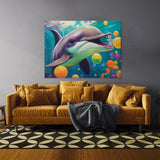 Dolphin Vibrant Underwater 11 Wall Art