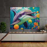 Dolphin Vibrant Underwater 11 Wall Art