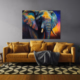Elephant Colorful Background 6 Wall Art