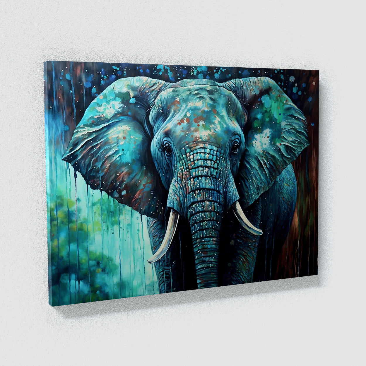 Elephant Colorful Background 9 Wall Art