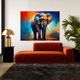 Elephant Vibrant Scene 14 Wall Art