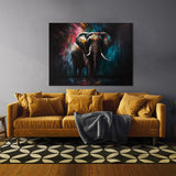 Elephant Vibrant Scene 14 Wall Art