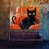 Black Cat Pumpkin 1 Wall Art