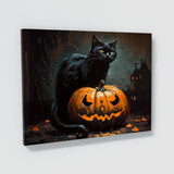 Black Cat Pumpkin 15 Wall Art