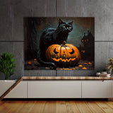 Black Cat Pumpkin 15 Wall Art