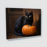 Black Cat Pumpkin 16 Wall Art