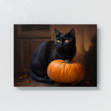 Black Cat Pumpkin 16 Wall Art