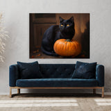 Black Cat Pumpkin 16 Wall Art