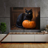 Black Cat Pumpkin 16 Wall Art